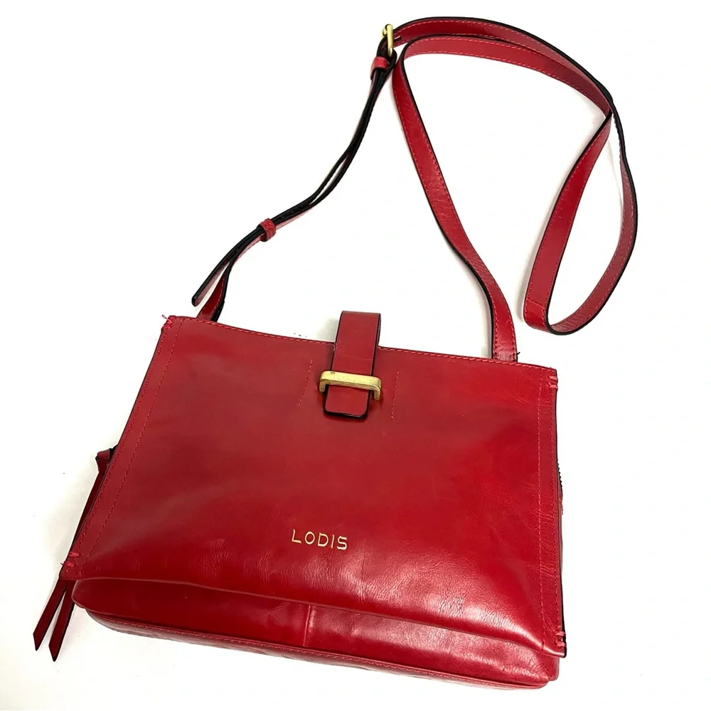 Lodis Red Leather Crossbody - Picture 10 of 12